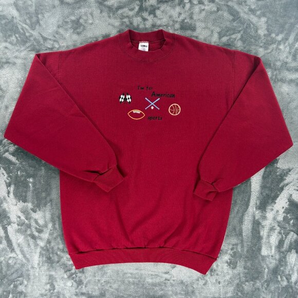 other Other - Vintage 90s American Sports Sweatshirt XL USA Made Crewneck Football Baseball